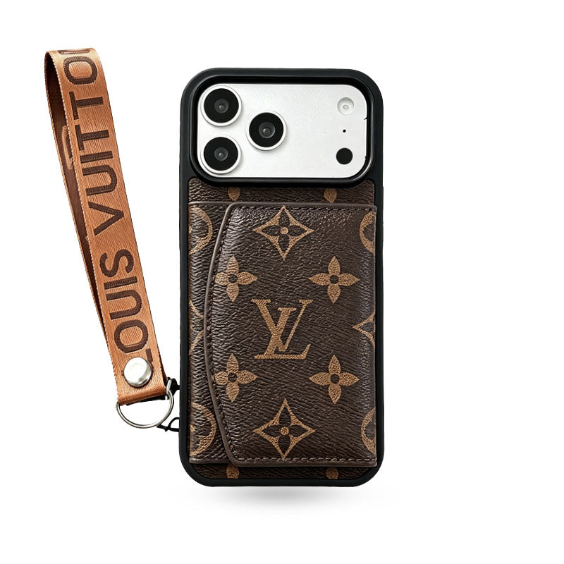 Luxury Monogram  iPhone Case With Wallet And Strap For iPhone 17 Series-CYLV139