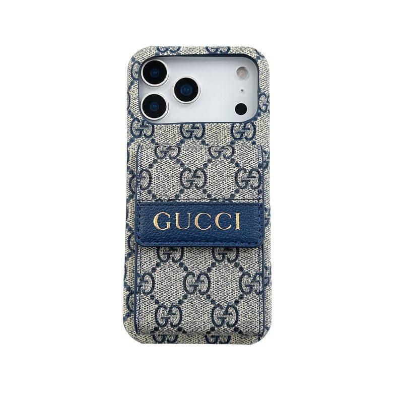 Elegant  GG iPhone Case With Card Holder For iPhone 17 Series-CYGG141