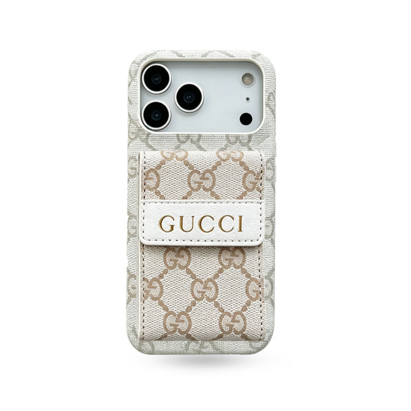 Elegant  GG iPhone Case With Card Holder For iPhone 17 Series-CYGG141