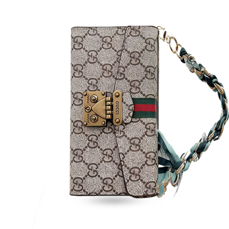 GG iPhone Case With Wallet And chain For iPhone 17 Series-CYGG082