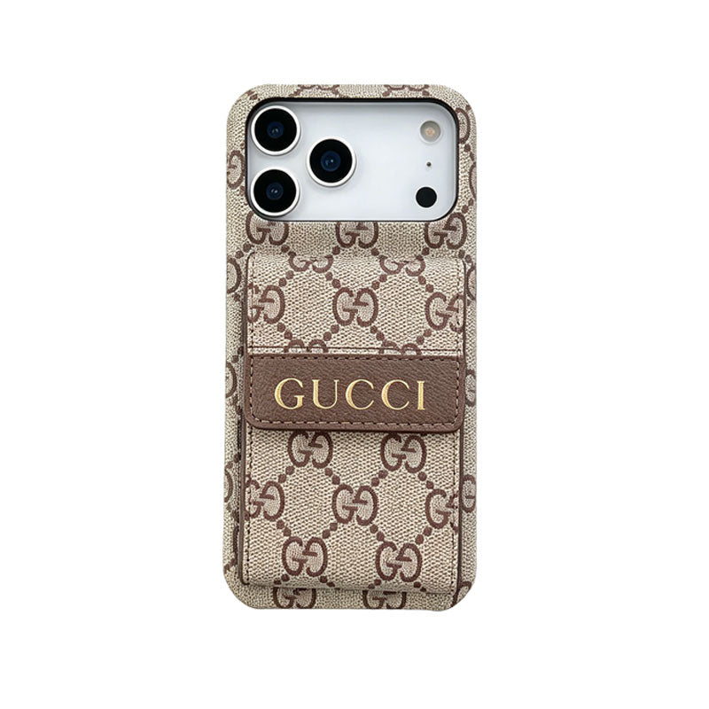 Elegant  GG iPhone Case With Card Holder For iPhone 17 Series-CYGG141