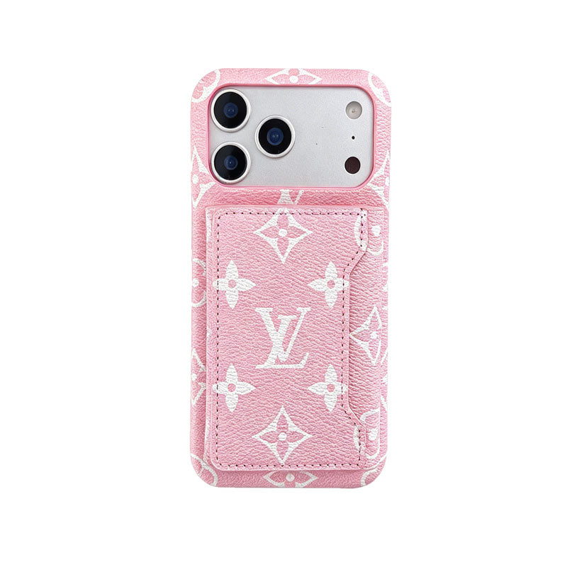 Leather Monogram iPhone Case With Wallet For iPhone 17 Series-CYLV136