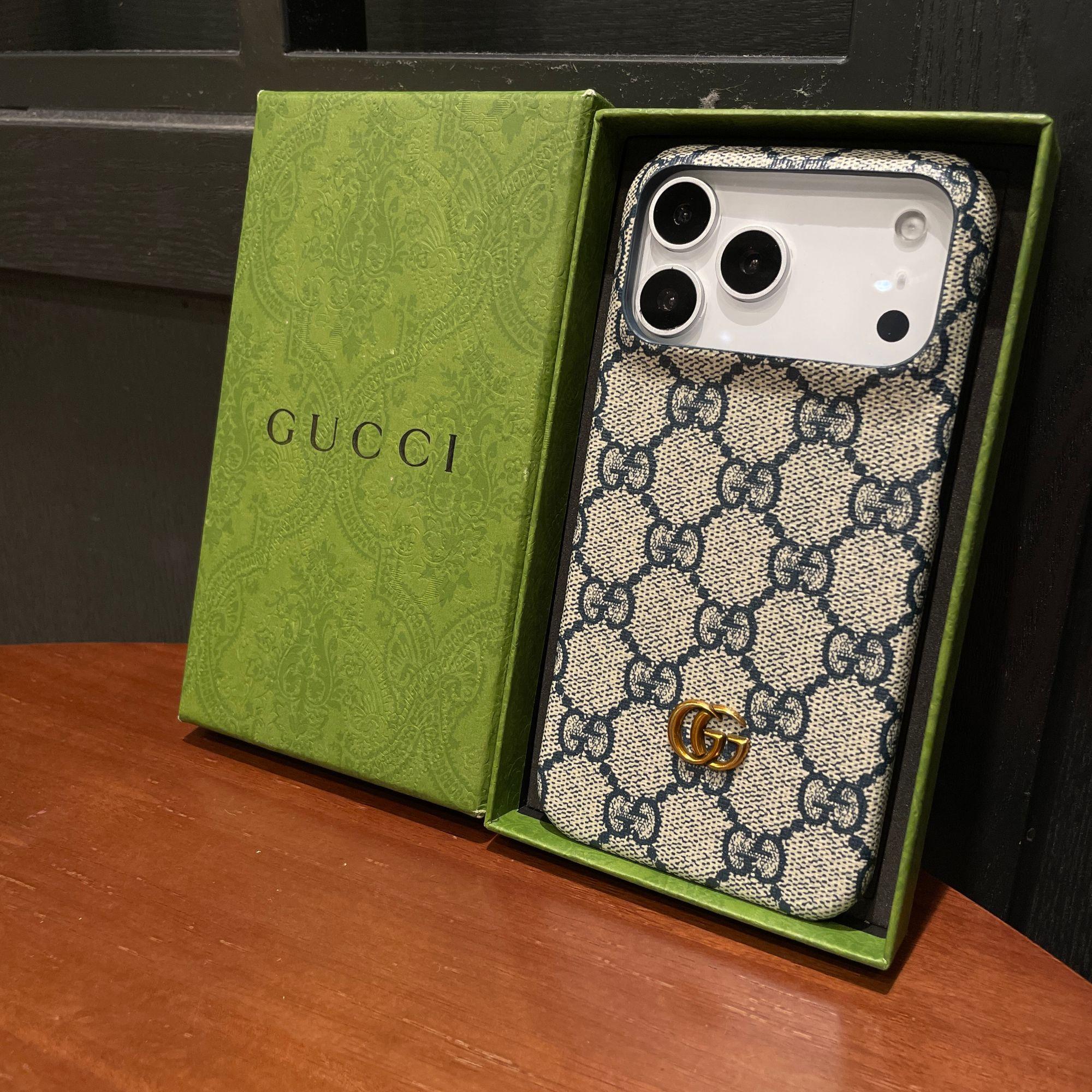 Classic Leather GG iPhone Case For iPhone 17 Series Blue-CJK251705