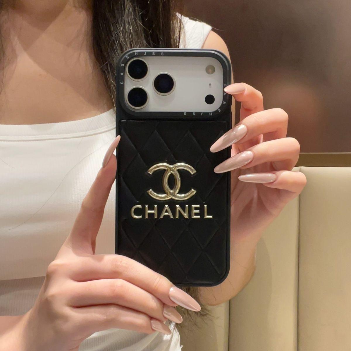 Luxury Leather CC iPhone Case For iPhone 17 Series Black-YHJ251809