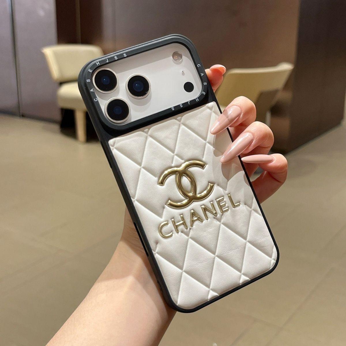 Luxury Leather CC iPhone Case For iPhone 17 Series White-YHJ251809