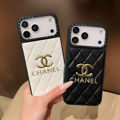 Luxury Leather CC iPhone Case For iPhone 17 Series White-YHJ251809