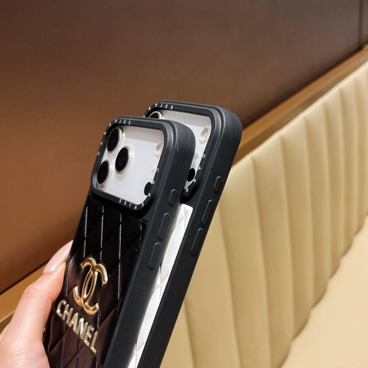 Luxury Leather CC iPhone Case For iPhone 17 Series Black-YHJ251809