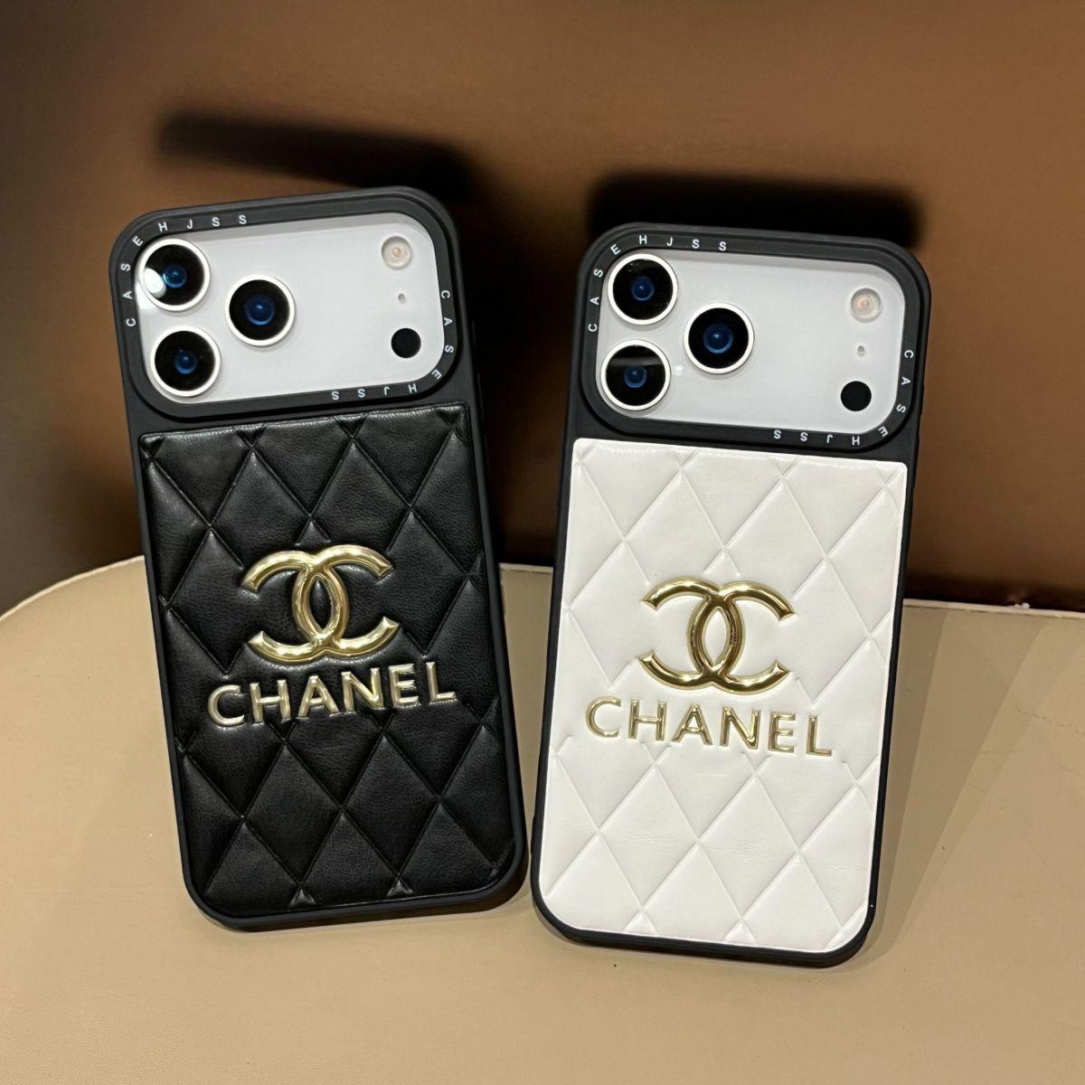Luxury Leather CC iPhone Case For iPhone 17 Series Black-YHJ251809