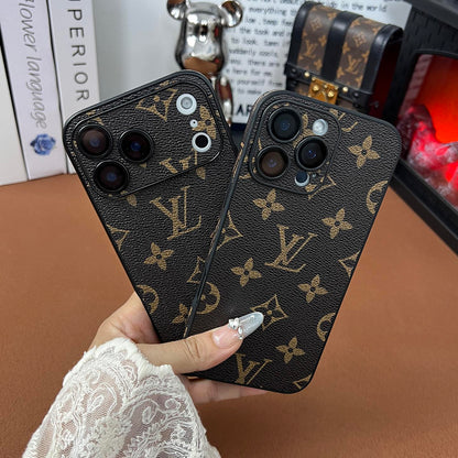 Leather Monogram iPhone Case For iPhone 17 Series-CYLV014