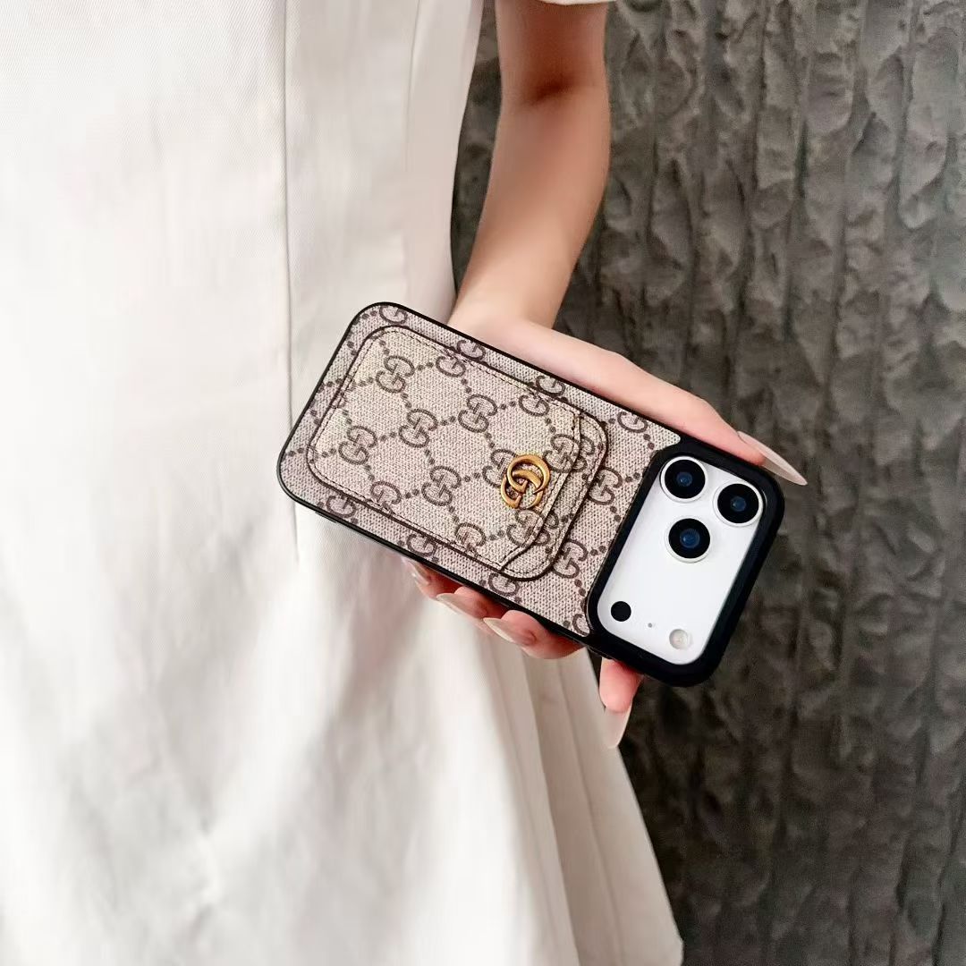 Classic GG iPhone Case With Card Holder For iPhone 17 Series-CYGG140