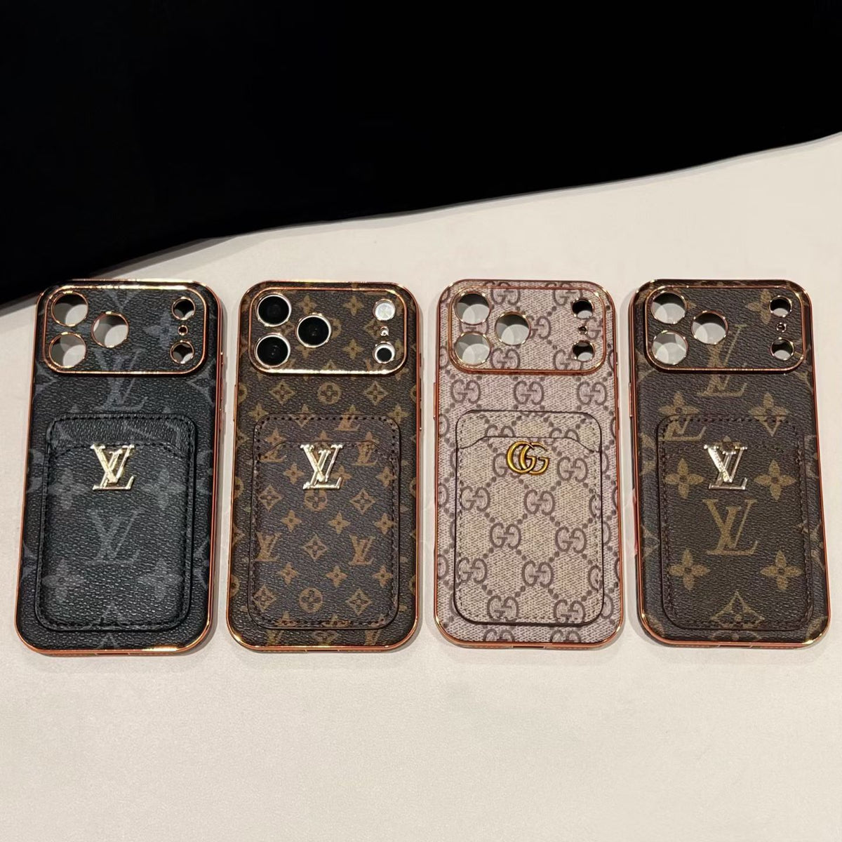 High-quality  GG iPhone Case With Card Holder For iPhone 17 Series-CYGG209