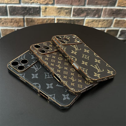 Elegant Leather Monogram iPhone Case For iPhone 17 Series-CYLV021