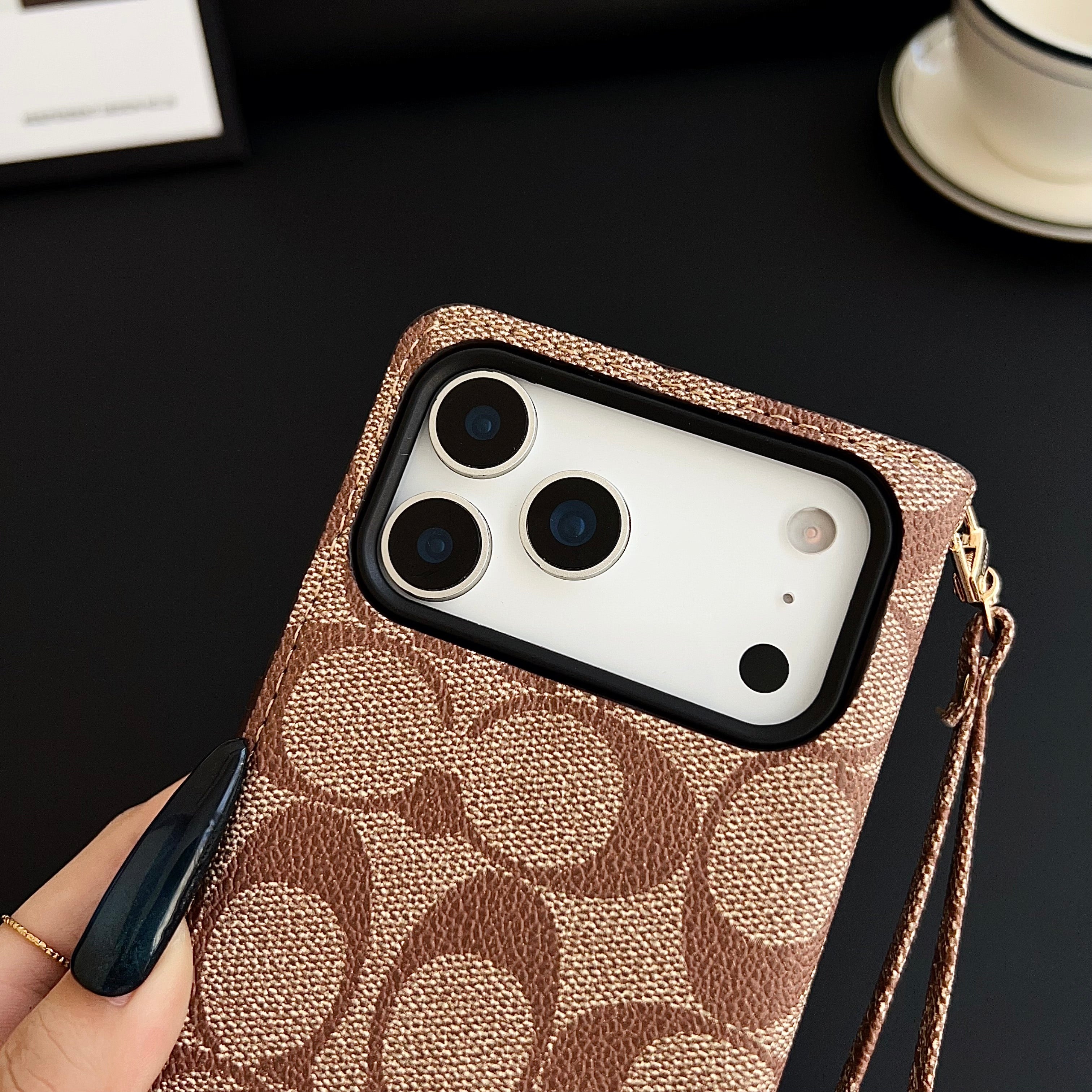 High-quality Leather CH iPhone Case With Flip Wallet -CYCH172