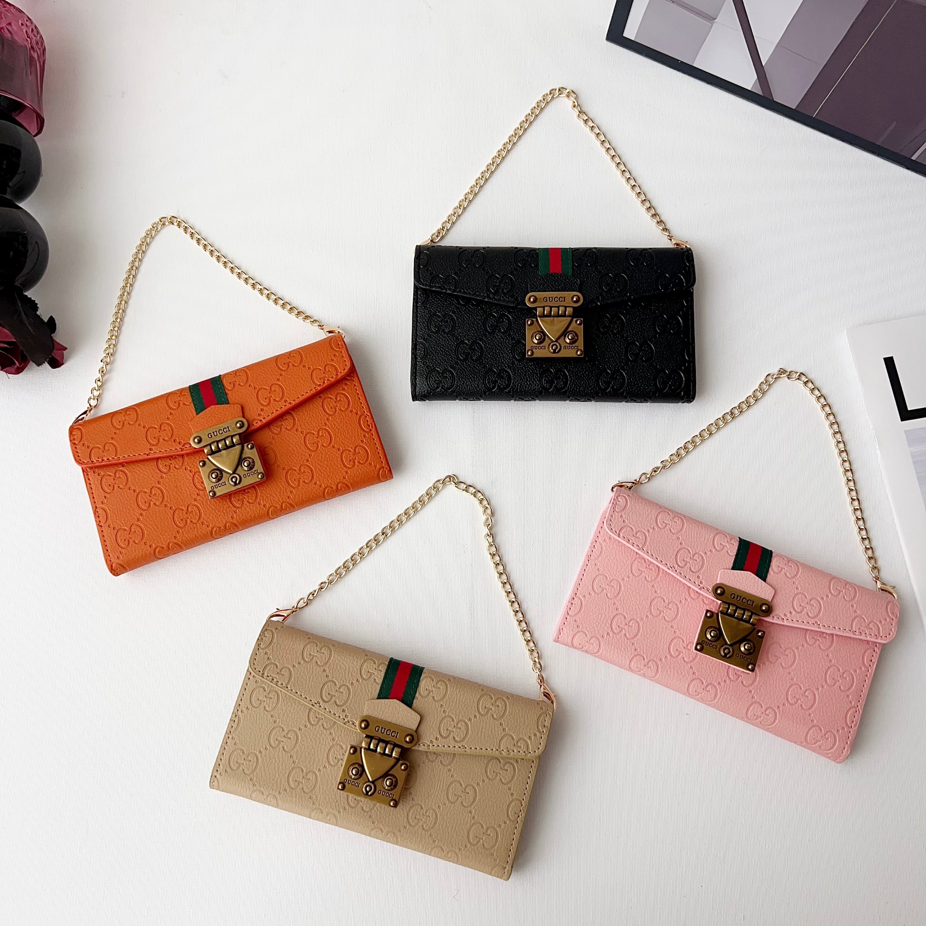Leather GG iPhone Case With Flip Wallet-CYGG179