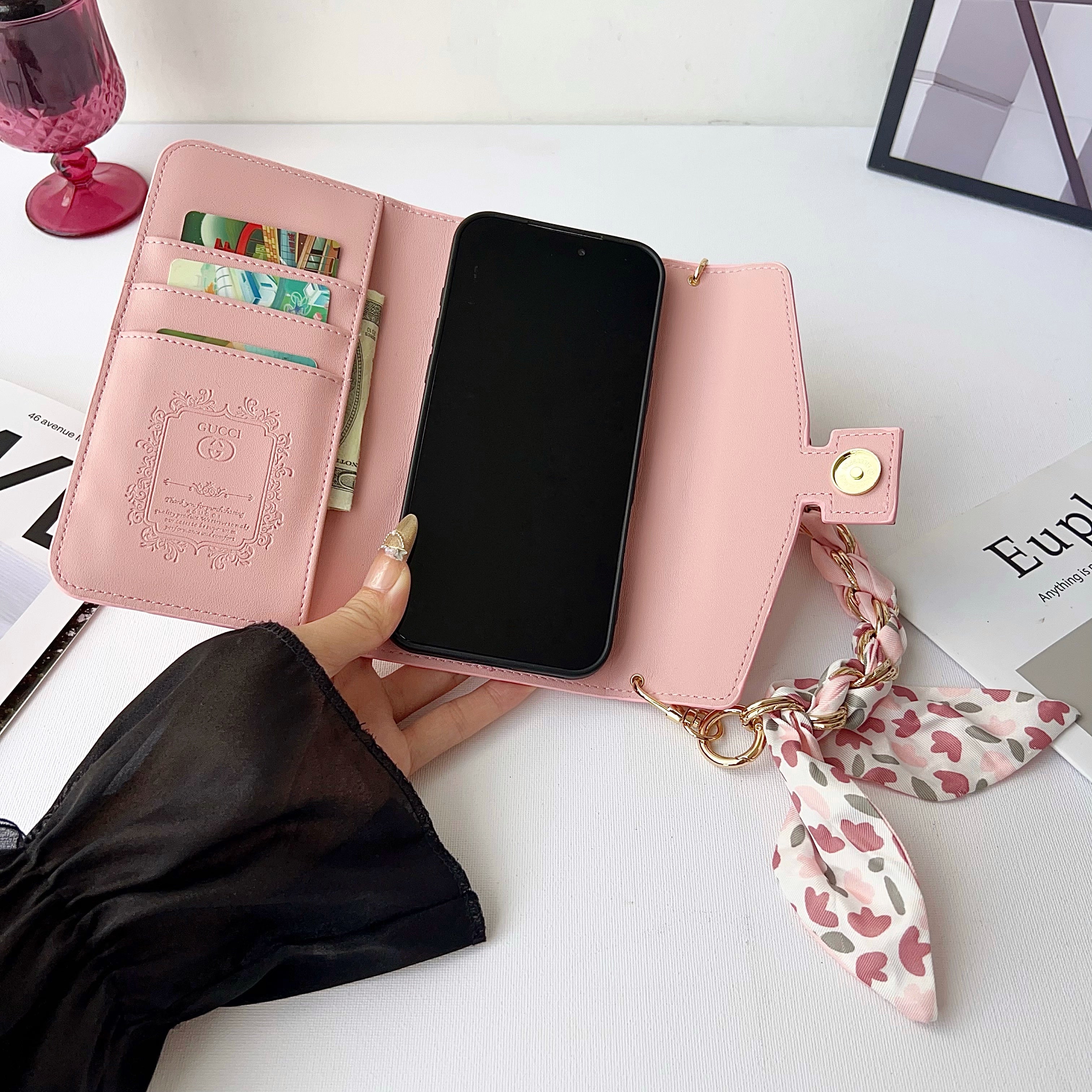 Leather GG iPhone Case With Flip Wallet-CYGG179