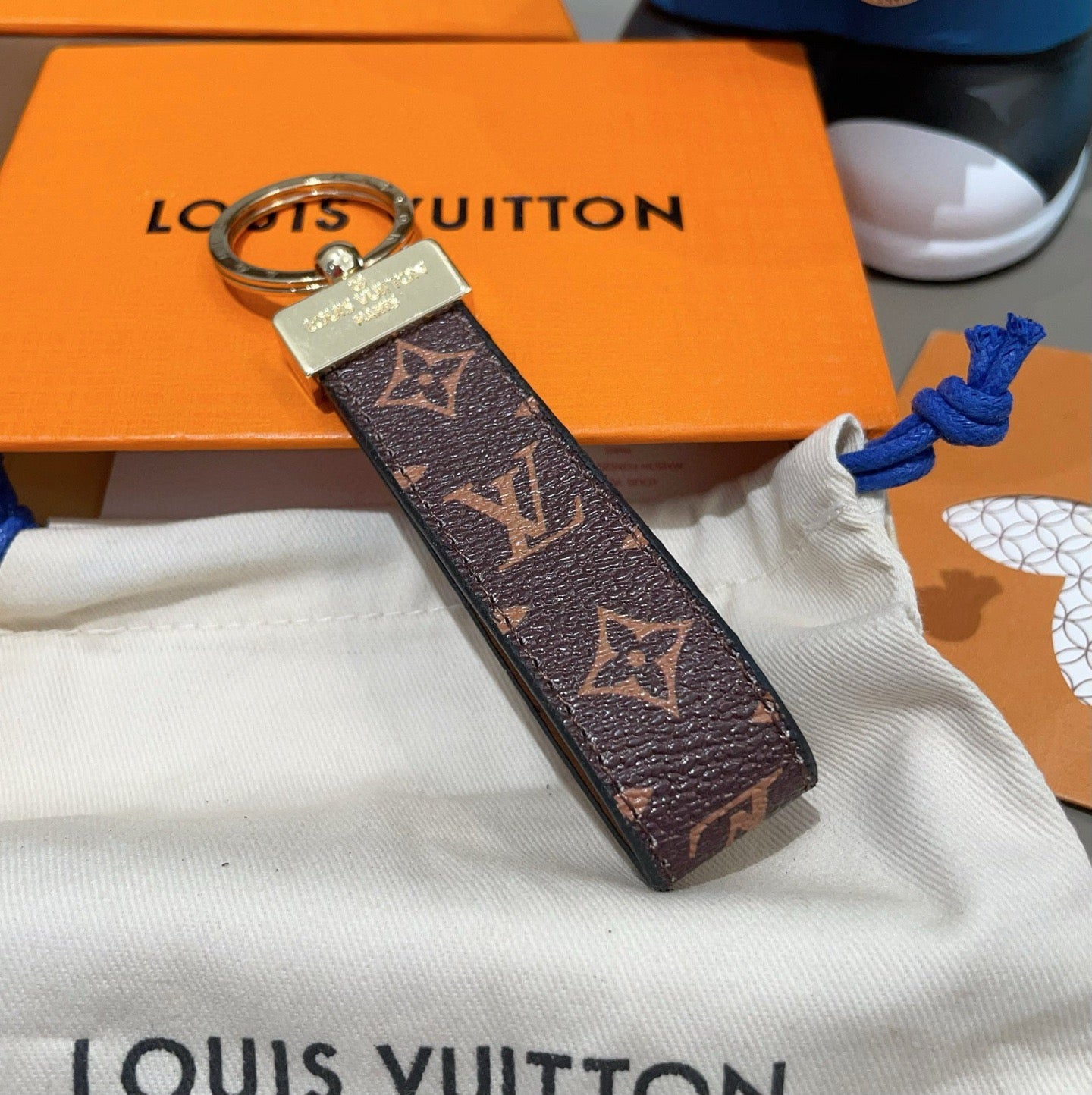 Monogram Leather Strap Key Holder-CYLV182