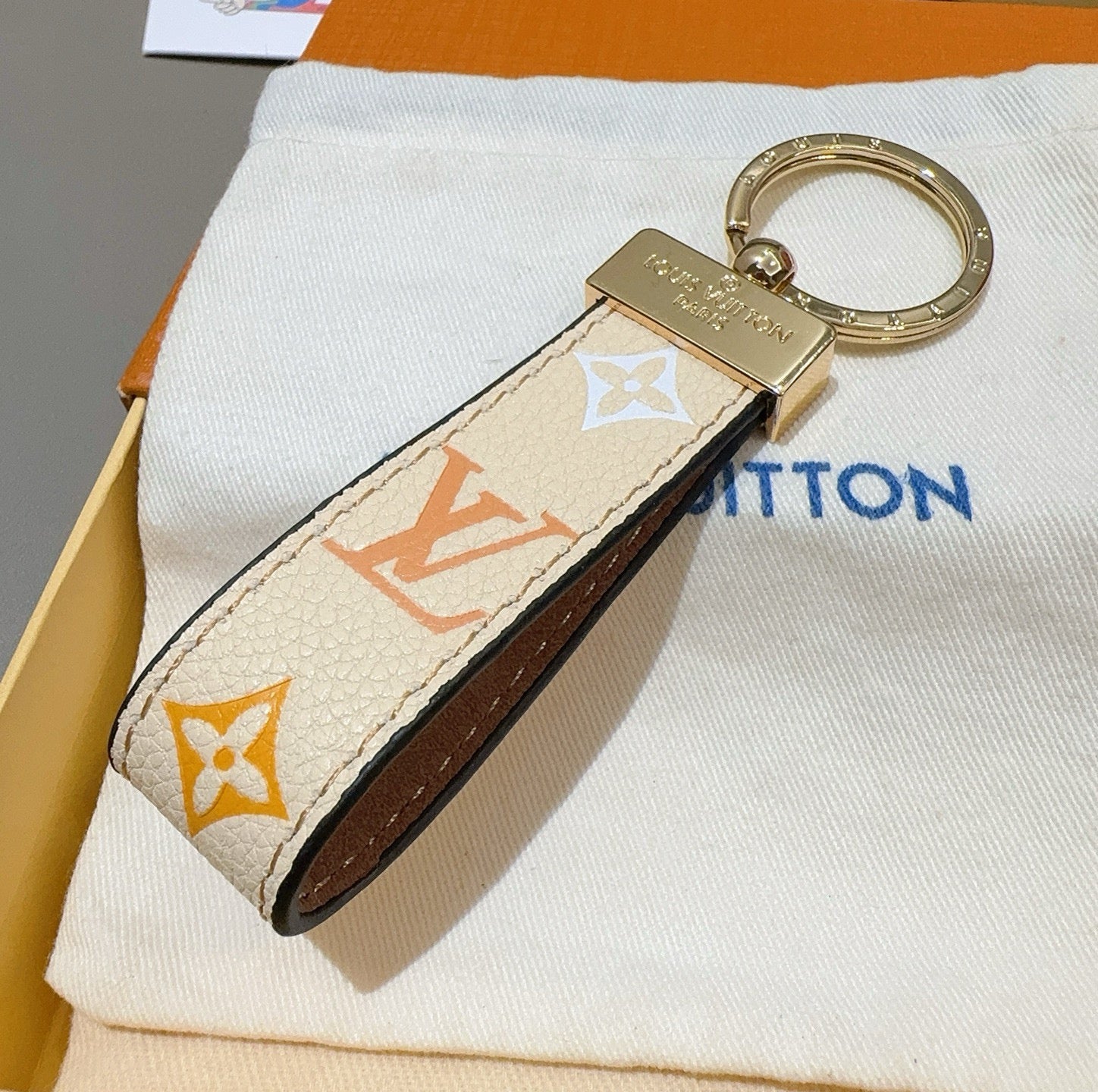 Monogram Colored Leather Key Strap-CYLV185