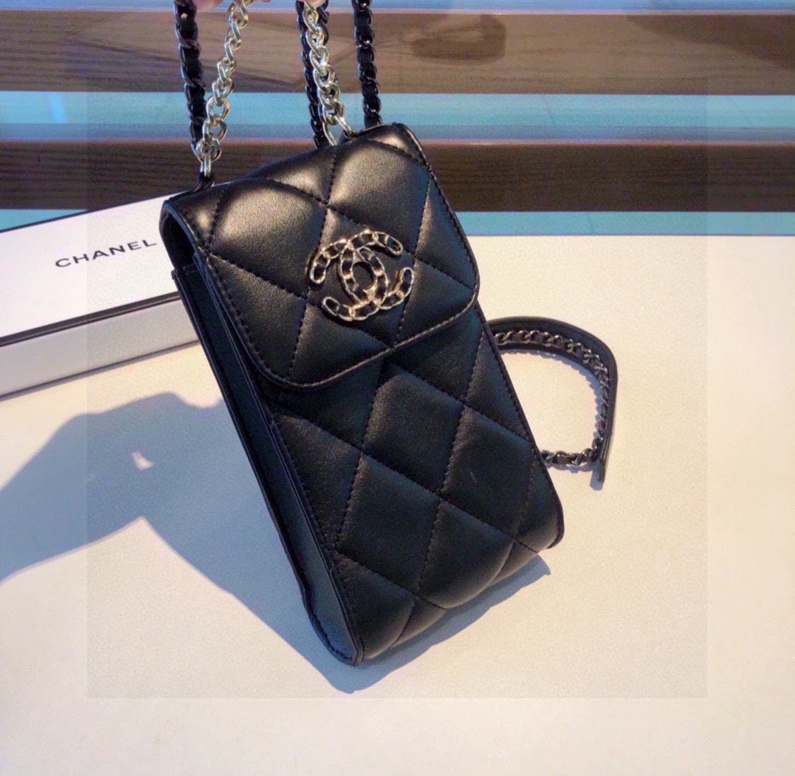 Elegant Leather CC Crossbody Phone Bag-CYCC188