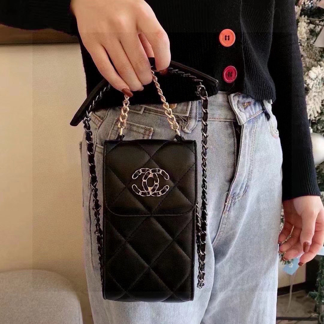 Elegant Leather CC Crossbody Phone Bag-CYCC188