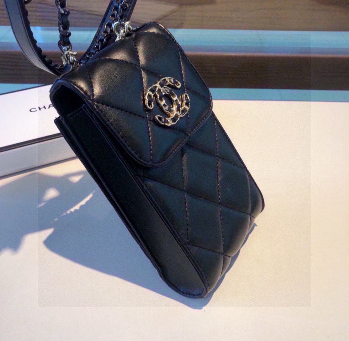 Elegant Leather CC Crossbody Phone Bag-CYCC188