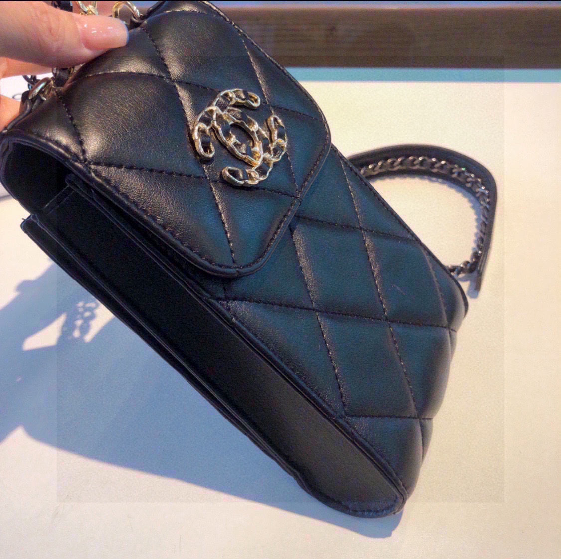Elegant Leather CC Crossbody Phone Bag-CYCC188