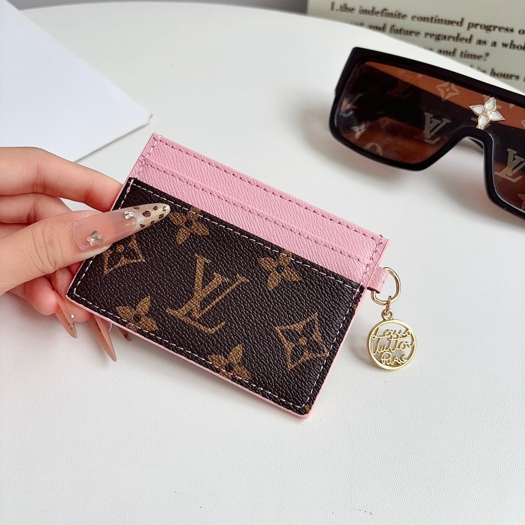 Classic Leather Monogram  Card Wallet-CYLV199