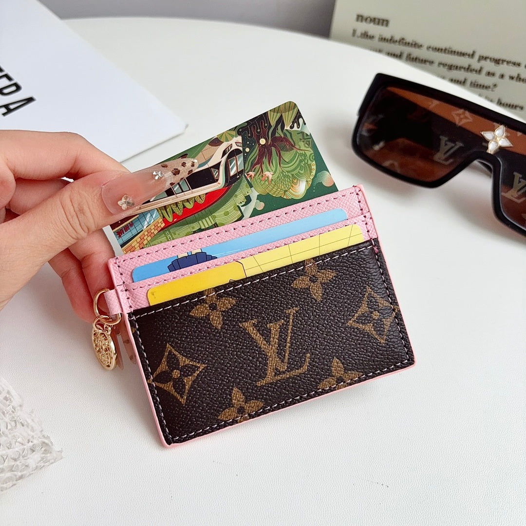 Classic Leather Monogram  Card Wallet-CYLV199
