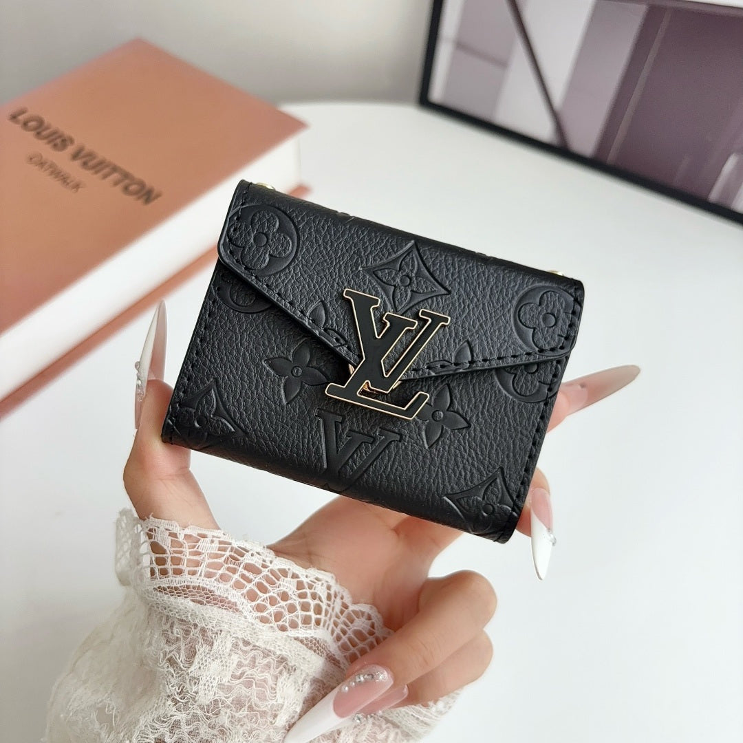 Elegant Leather Monogram Card Wallet -CYLV220