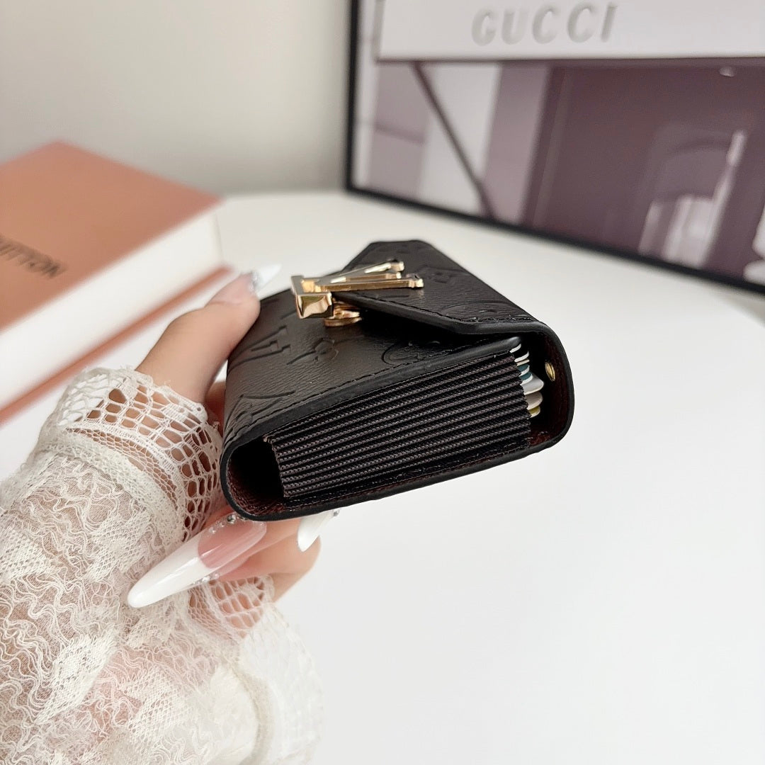 Elegant Leather Monogram Card Wallet -CYLV220