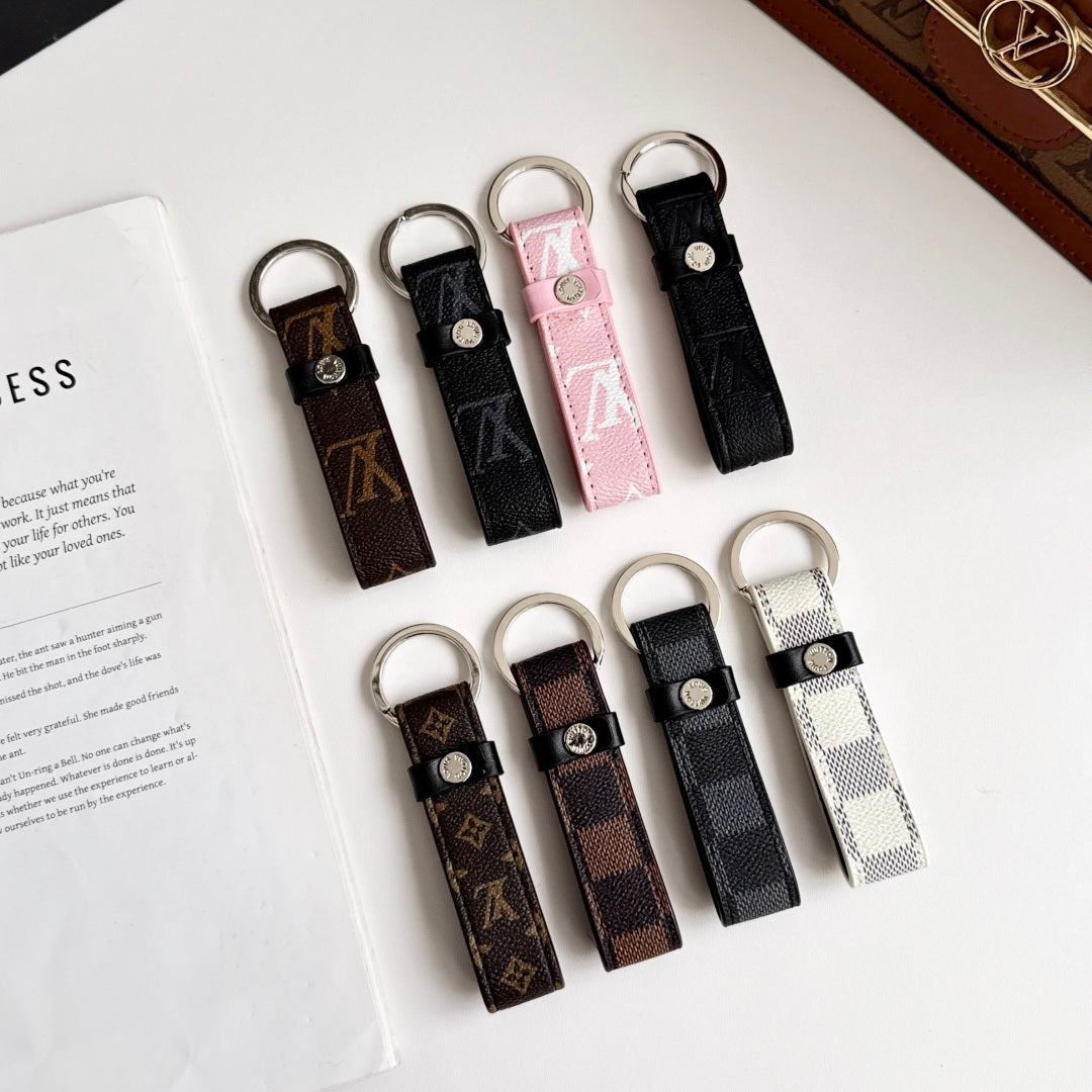 Leather Monogram Key Ring Bag Charm-CYLV221