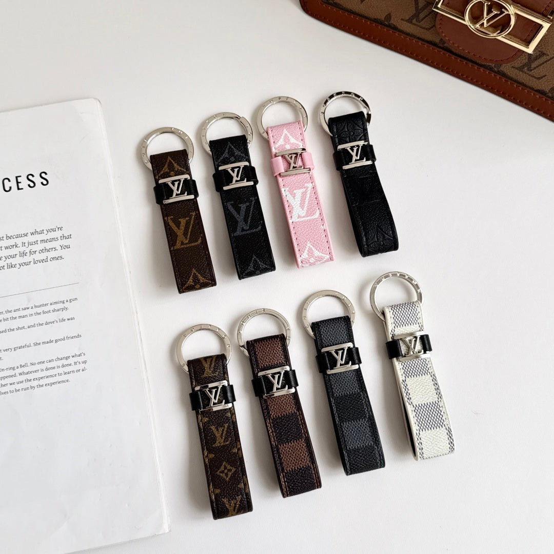Leather Monogram Key Ring Bag Charm-CYLV221