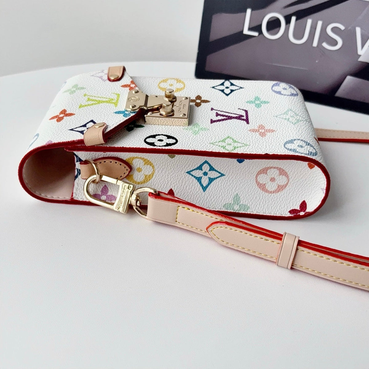 Premium Leather Monogram Crossbody Phone Bag-CYLV227