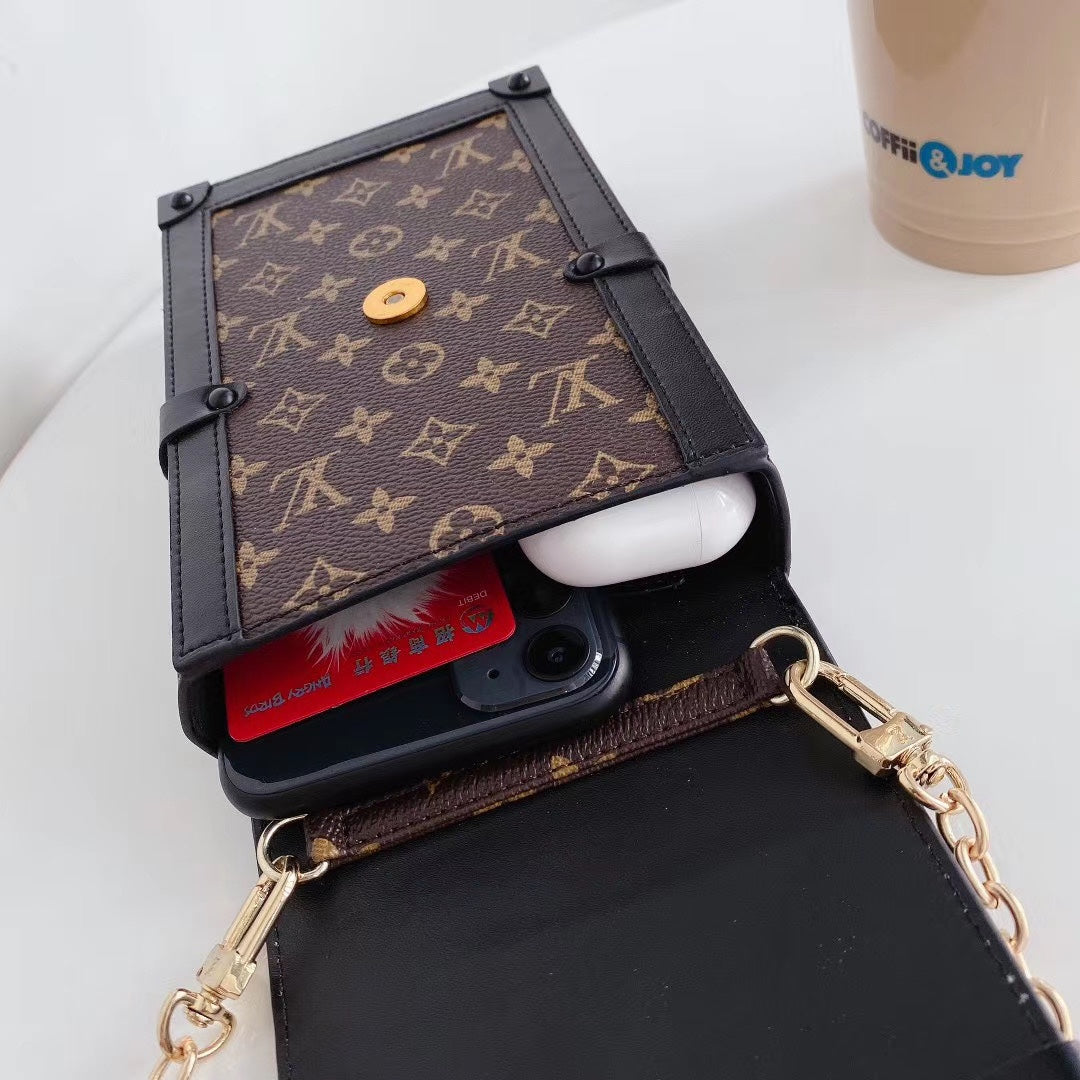 High-quality Monogram Phone Bag with Gold Chain Strap-CYLV229