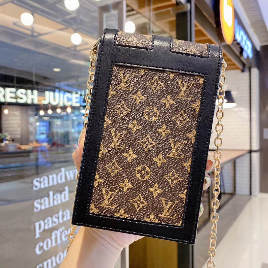 High-quality Monogram Phone Bag with Gold Chain Strap-CYLV229
